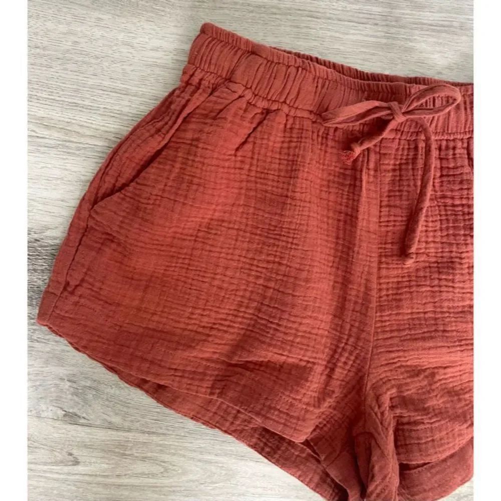 Young Fabulous & Broke Drawstring Clay Linen Shorts - Picture 2 of 4